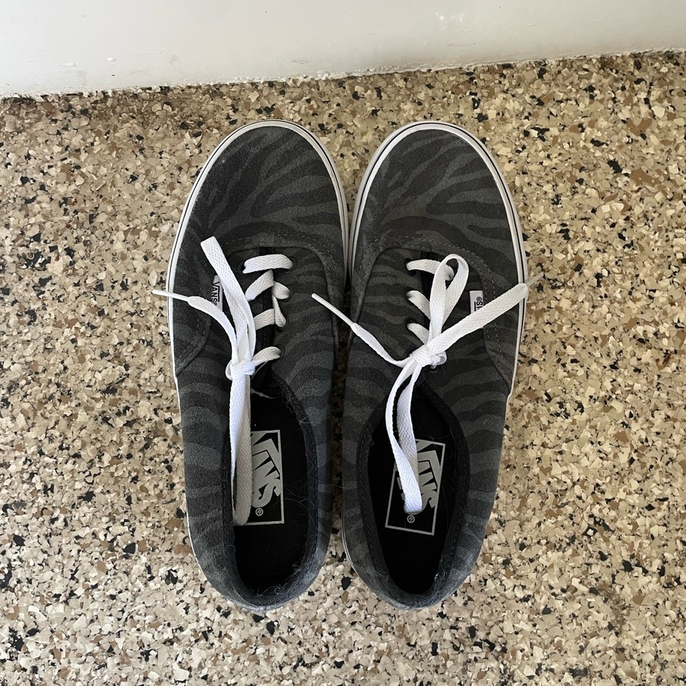 Vans Women's Gray Zebra Print Shoes